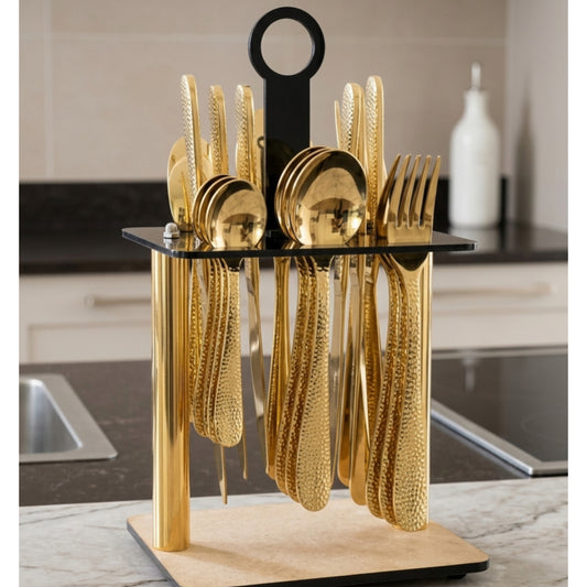 24Pc Gold Cutlery Set