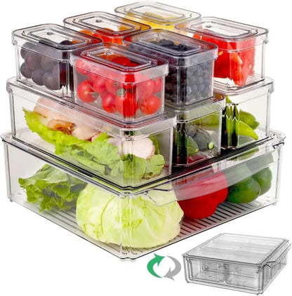 10pc Fridge Organizer Bins