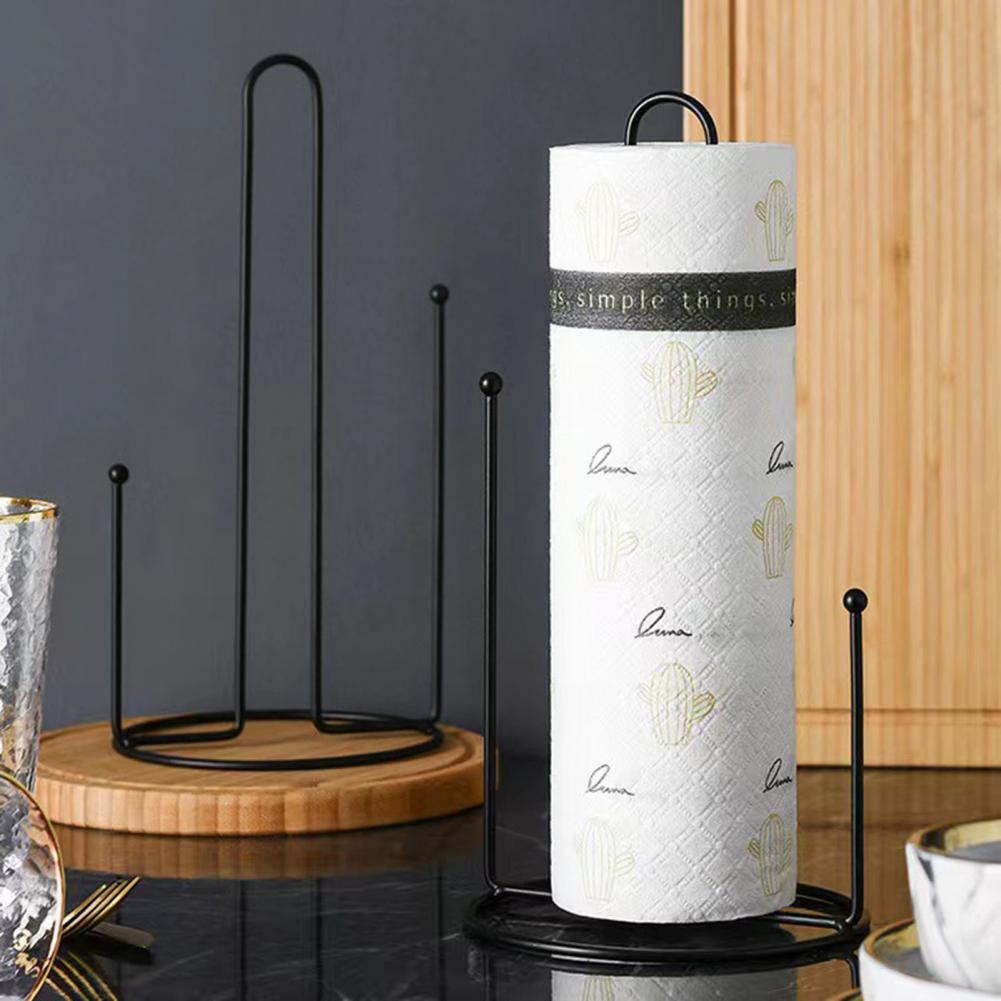Metallic paper towel holder