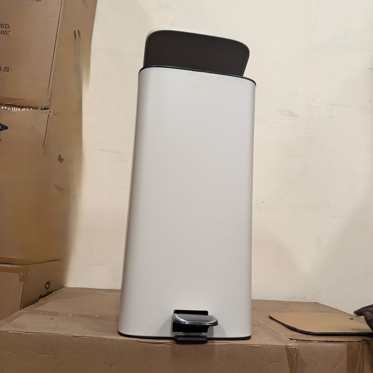 28L SS Soft Close Stainless Cream Pedal Bin with Inner Bin