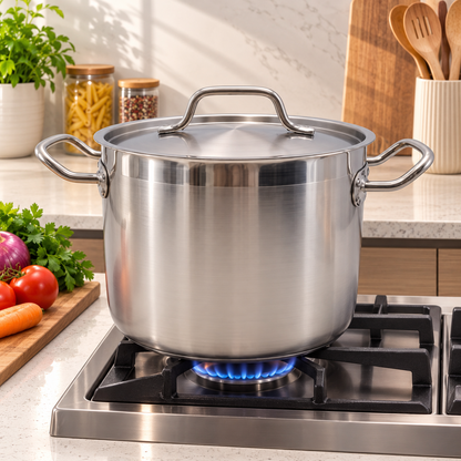 7.2L Stainless Steel Deep Casserole With Lid HMBA552 BA SS443