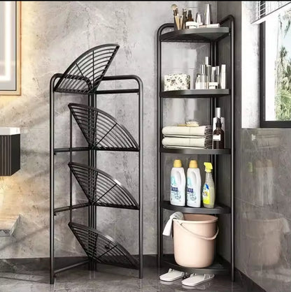 Foldable storage rack  floor standing bathroom caddy