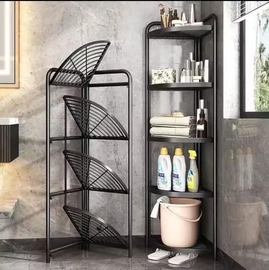 Foldable storage rack  floor standing bathroom caddy