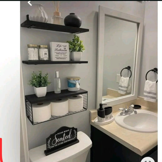 Bathroom floating shelves