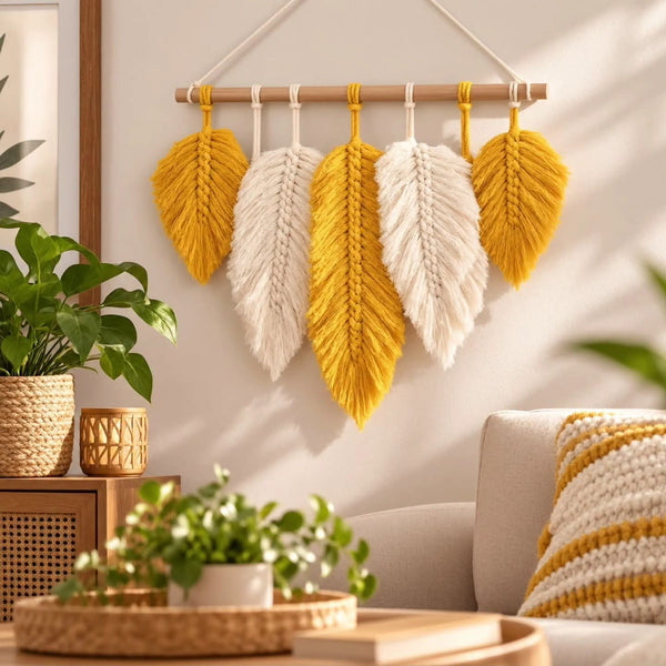 Tapestry Leaf Wall Art Decor Bohemian Macrame Wall Hanging