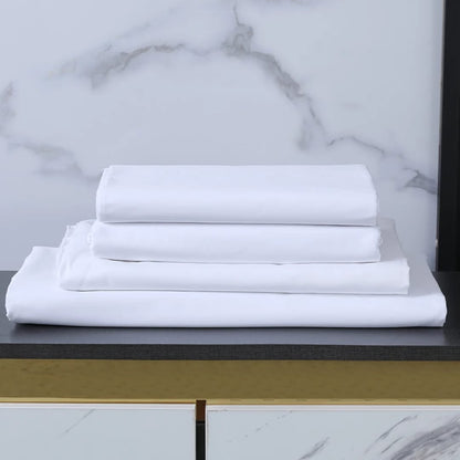 Cotton White Plain Bedsheet Set