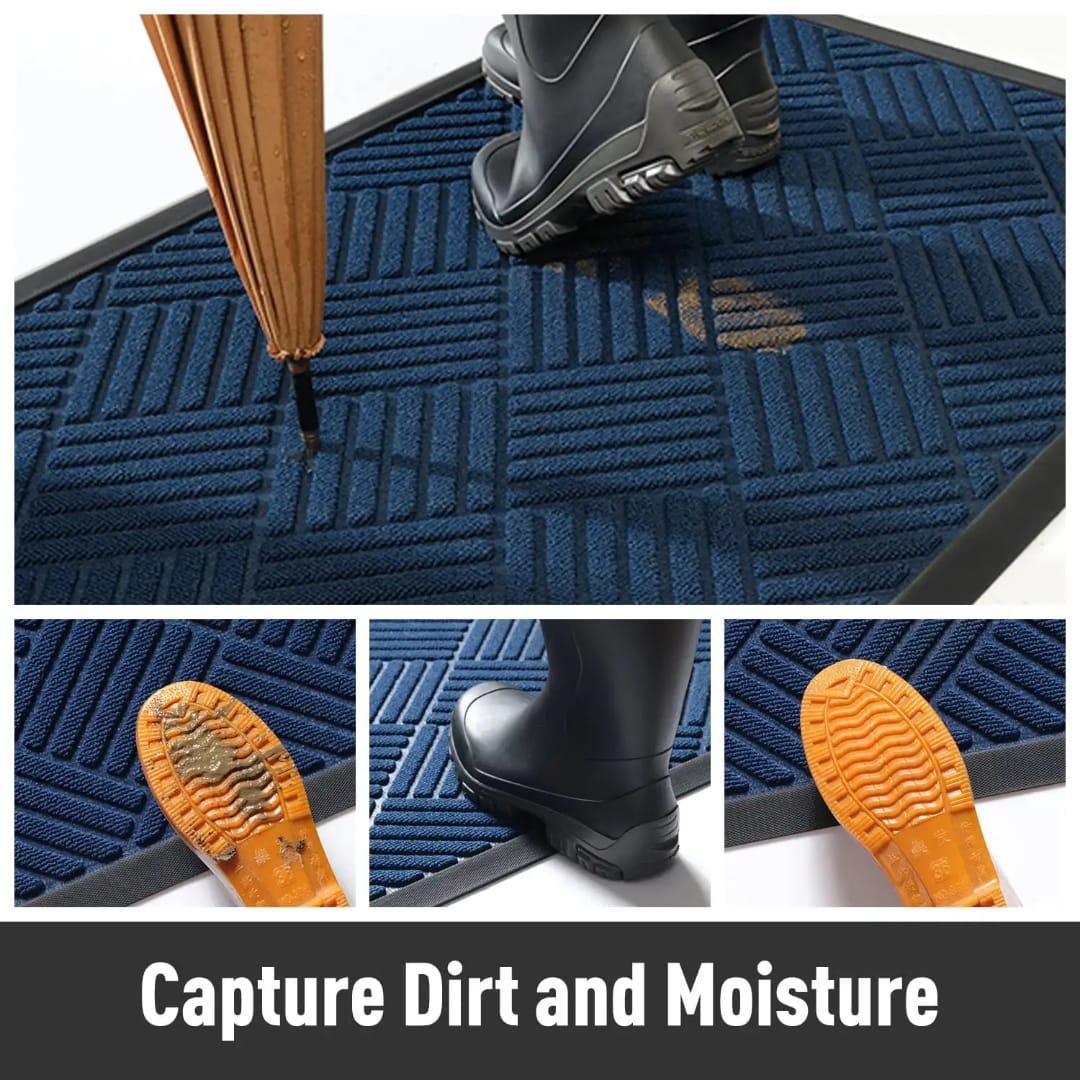 Non-slip wear resistant rubber doormat