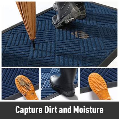 Non-slip wear resistant rubber doormat