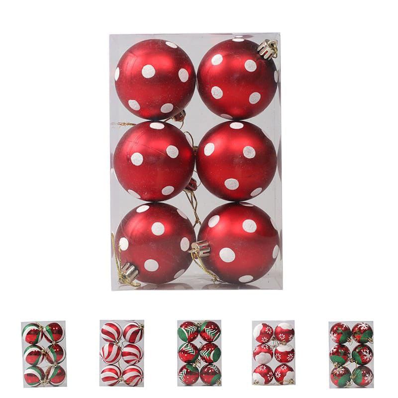 6Pcs Coloured Christmas Ball Ornament Set