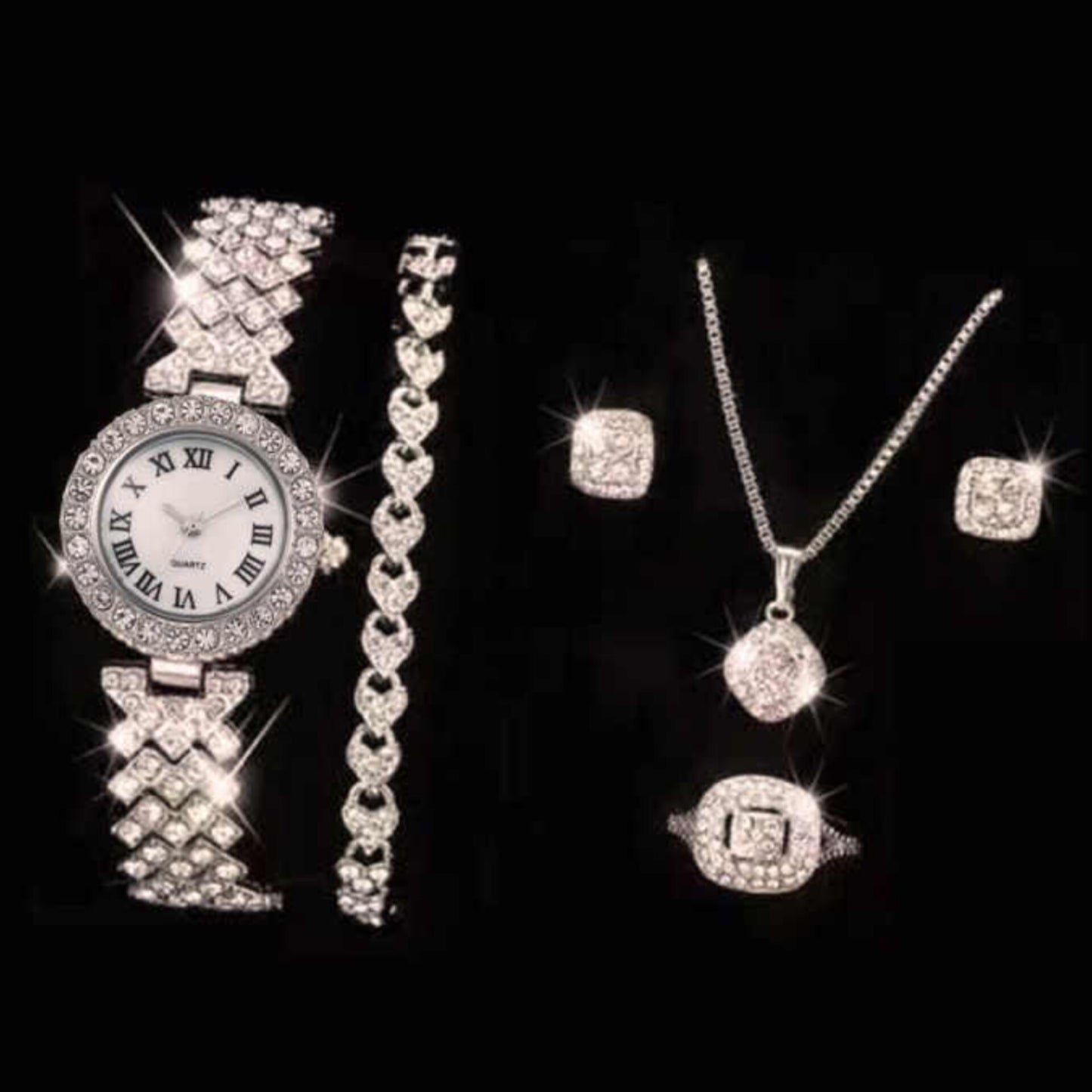 5 Piece Ladies Jewelry and Watch Gift Set
