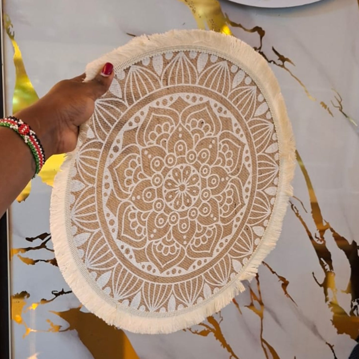 6Pcs Round Woven Jute Table Mats