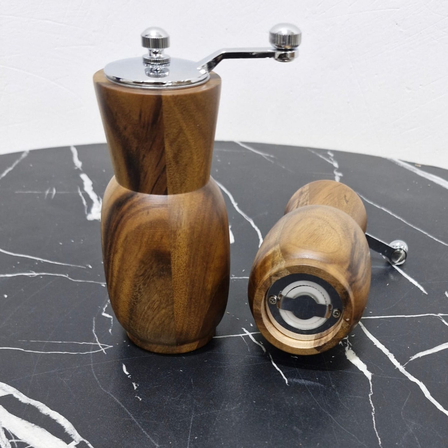 Acacia Wood Salt and Pepper Grinder Set