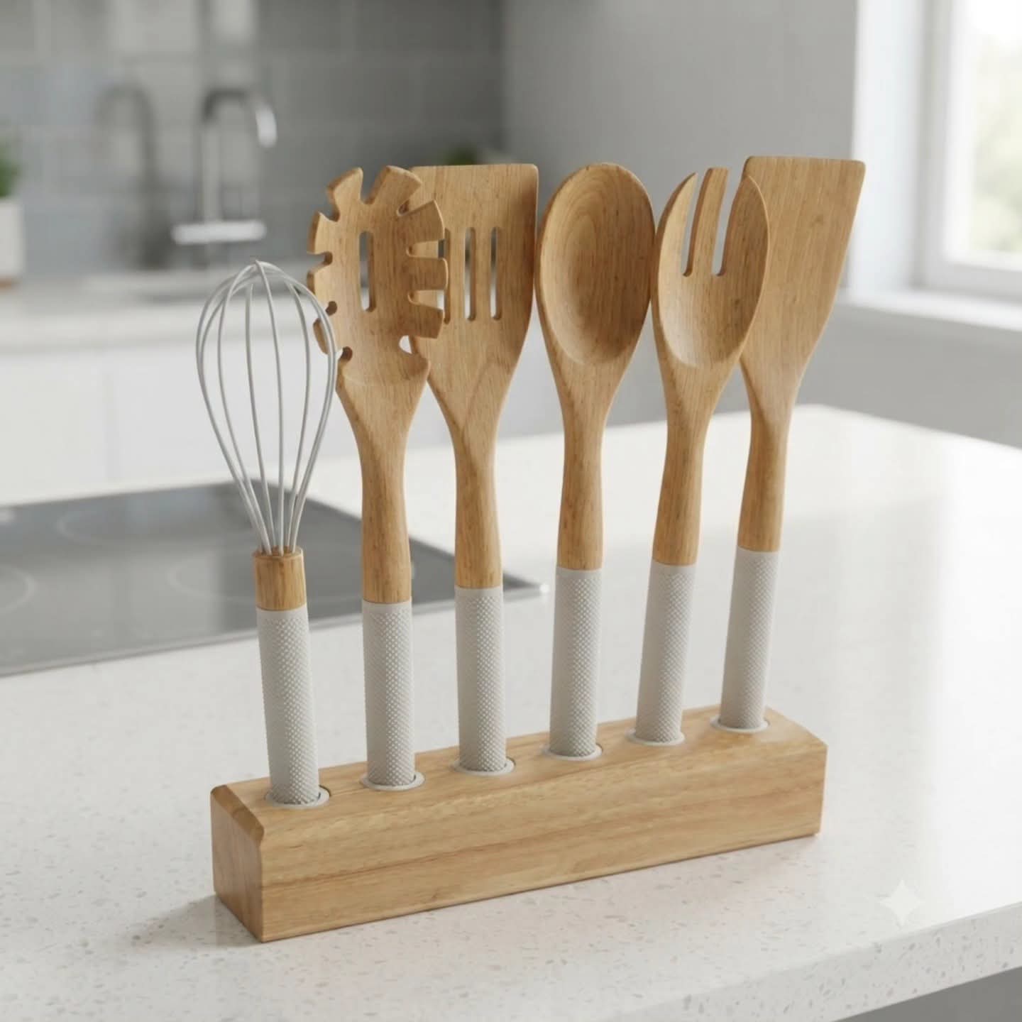 6Pc Cooking Spoon with Stand