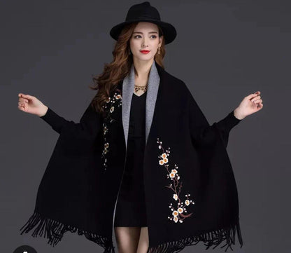 Double Sided Knitted Winter Sweater Shawl