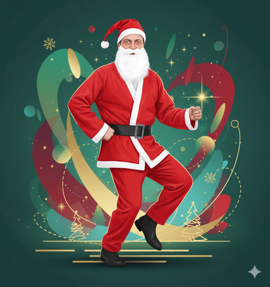 Santa adults Christmas outfit with hat belt beard top and trouser