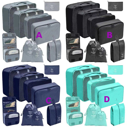 9 Piece Luggage Travel Suitacase Organizer and Packing Cube Set