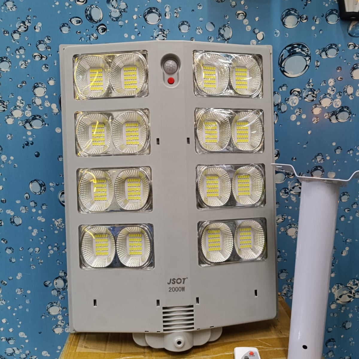 Grey Solar Street Light With Pole And Remote Control