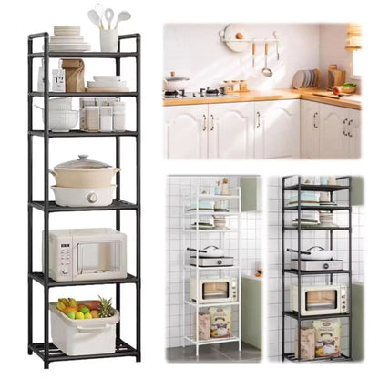 6-Tier Multifunctional Metal Storage Rack with Mesh Baskets