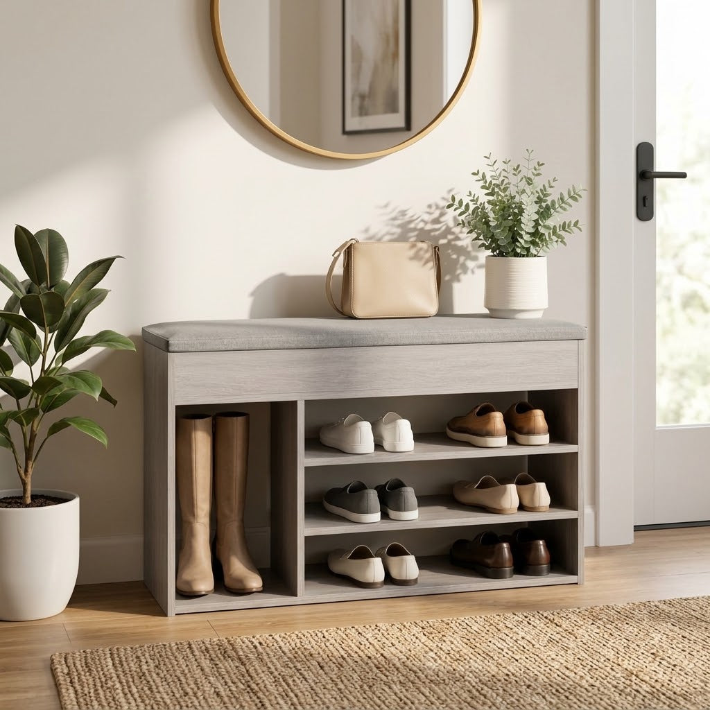 80cm Entryway Shoe Storage Bench