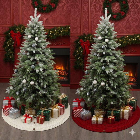 Christmas knitted tree skirt