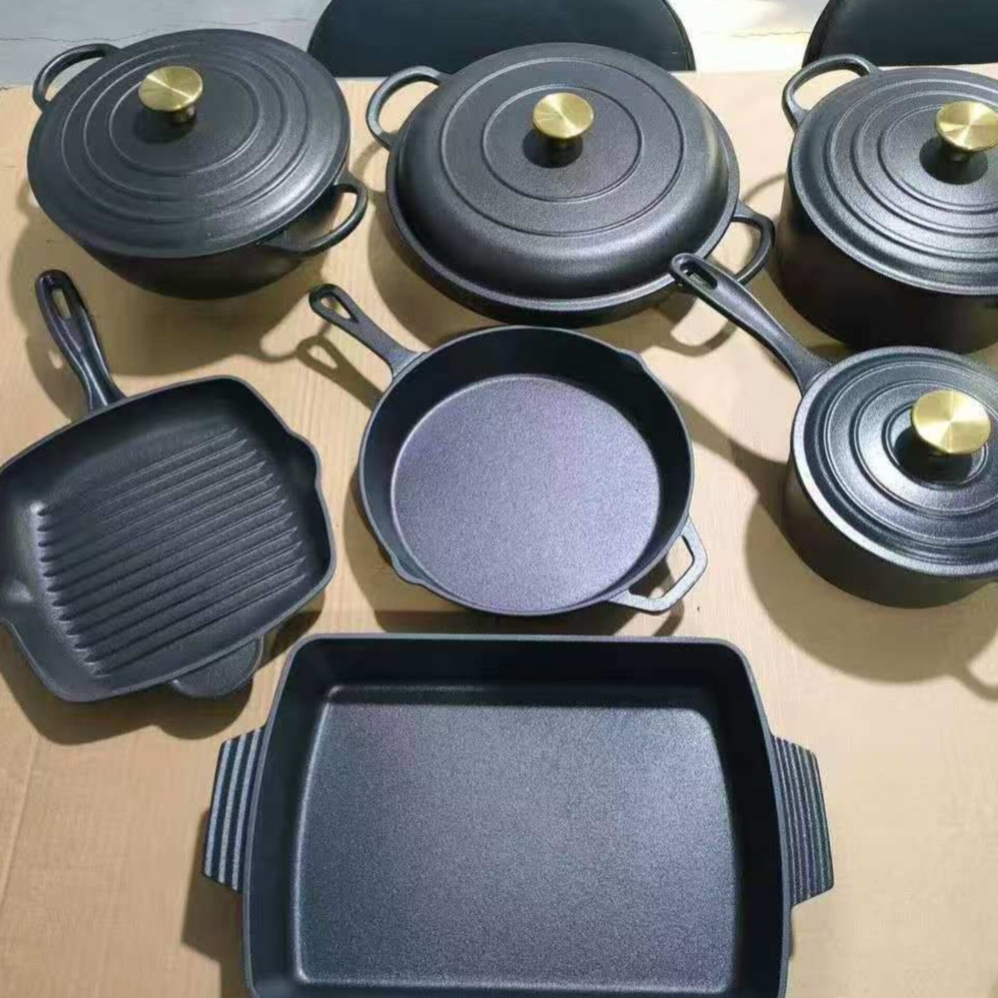 11Pcs Raw Cast Iron Cookware