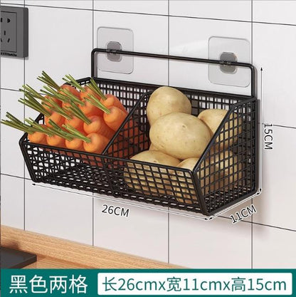 Wall mounted kitchen storage basket
