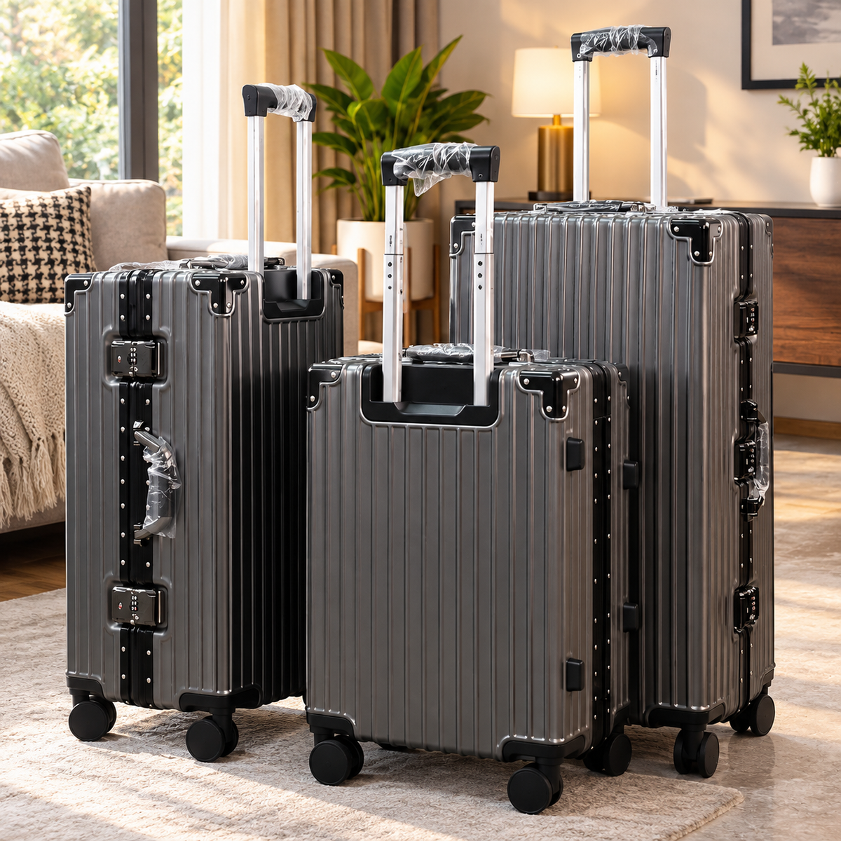 3PC Set Aluminium Zipless Suitcase