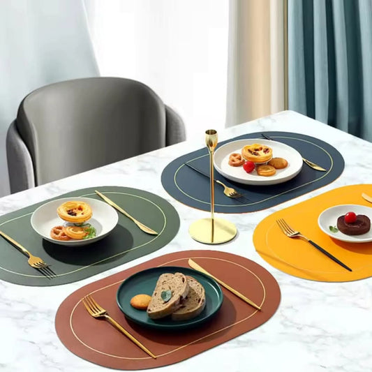 6pc  leather antislip table mats