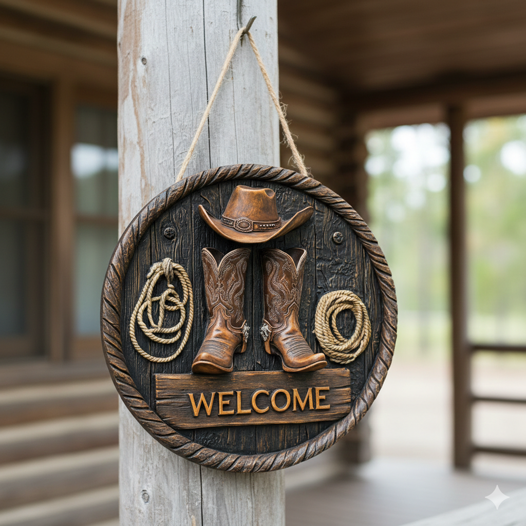 Welcome To My Happy Place Hanging  Sign