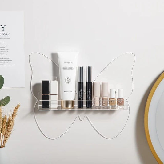 Acrylic butterfly floating bathroom shelf