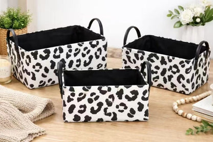 3 Piece animal print storage baskets