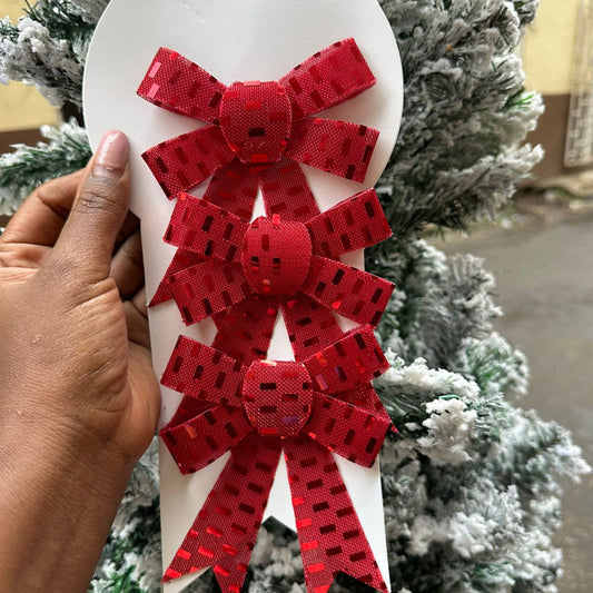 6Pc Christmas Bows Decor