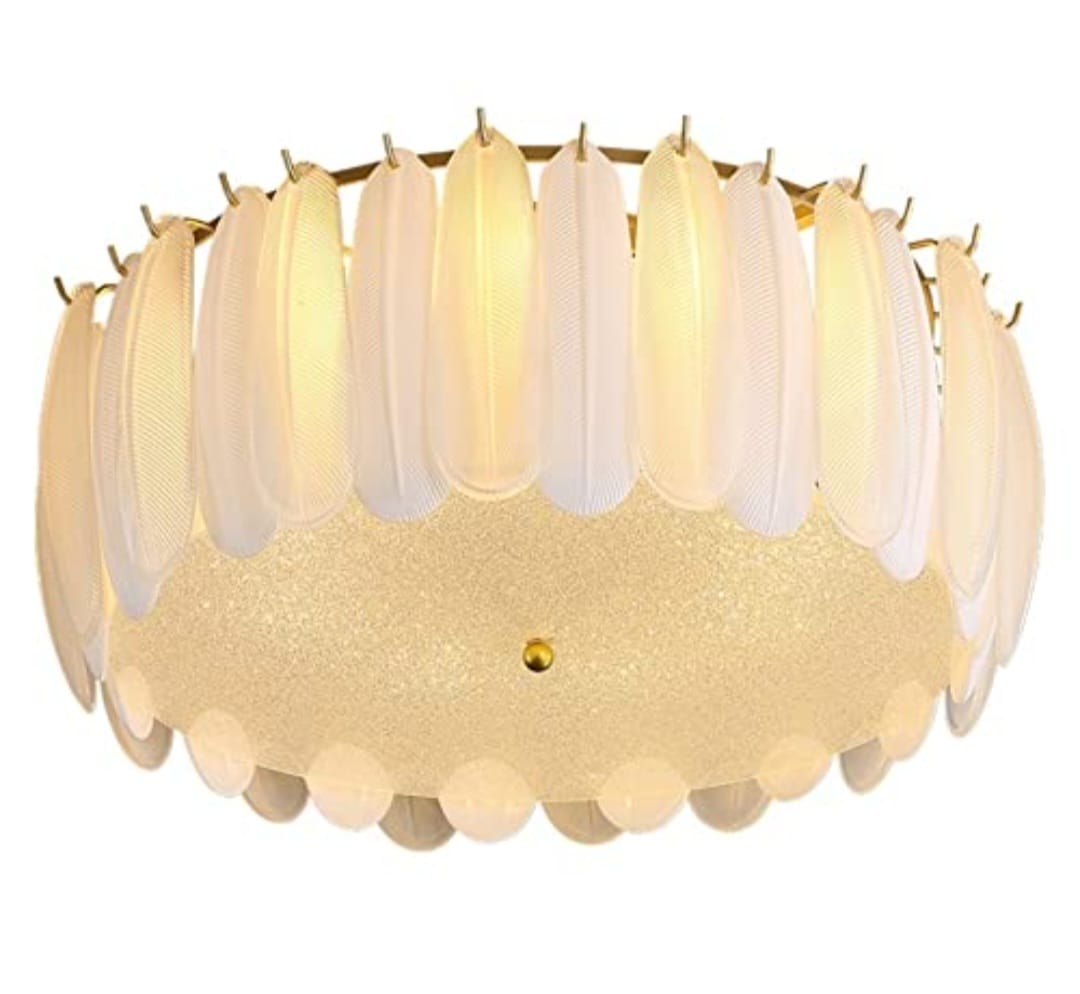 White Feather Ceiling Light