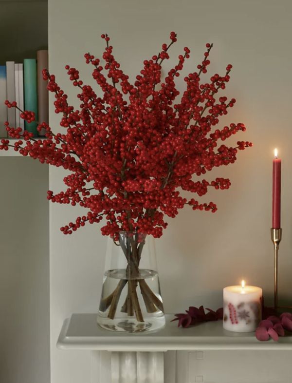 10pc Christmas  Red Berry  Branches