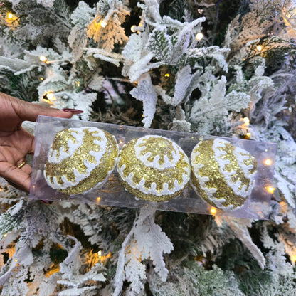 3Pcs Christmas Tree Decor Balls 8Cm