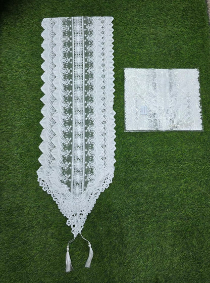 White lace table runner