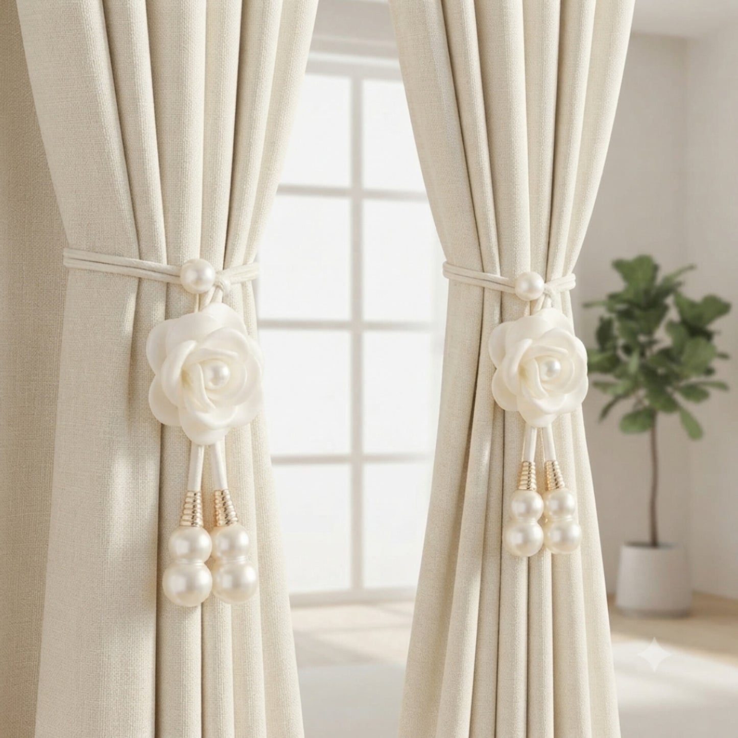 2Pcs Floral Decorative Curtain Tieback