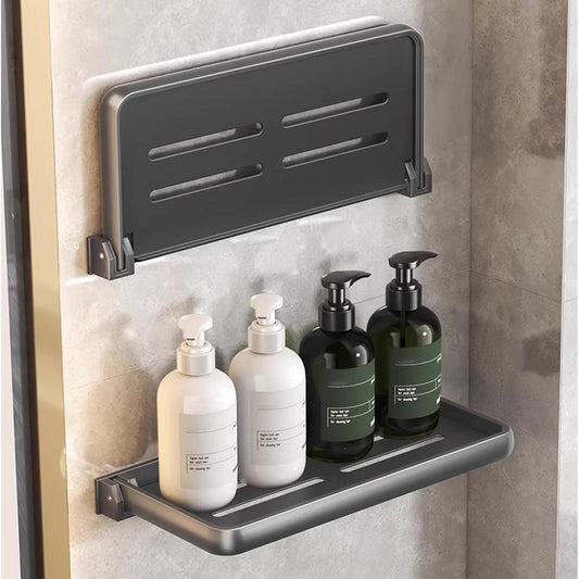 Foldable shelf shower rack organizer