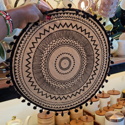 6Pcs Round Woven Jute Table Mats