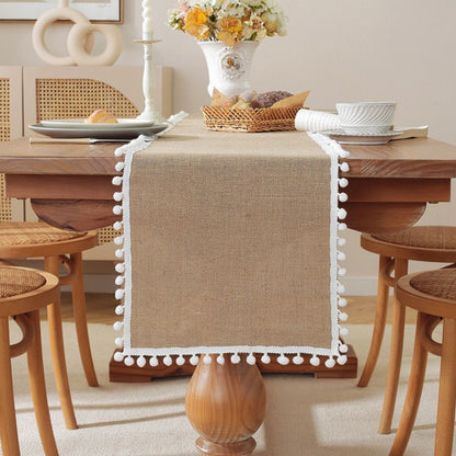 30*275Cm Natural Linen Woven Table Runner Gha