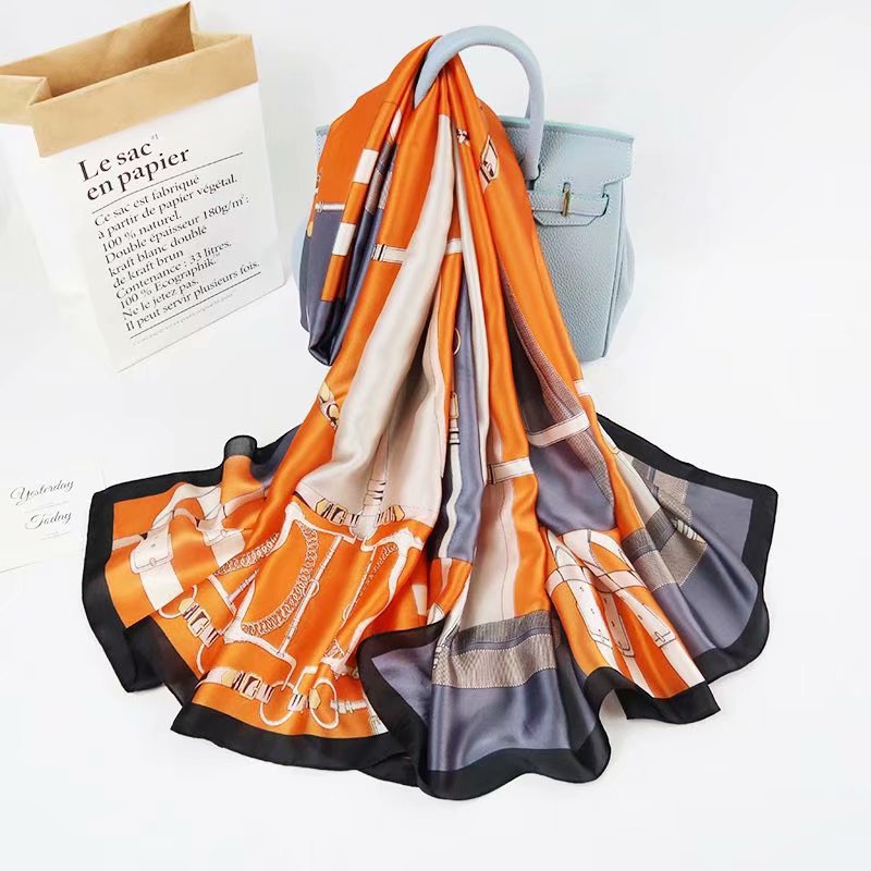 Floral silk scarf