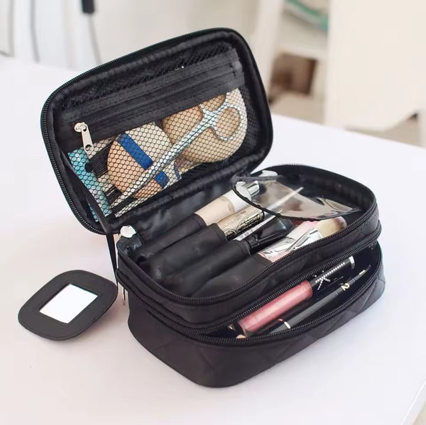 Double layer cosmetic bag