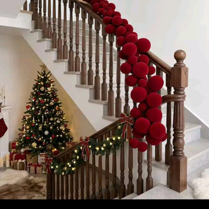 1.8M Christmas Ball Vine String Plastic Flocked Pendant