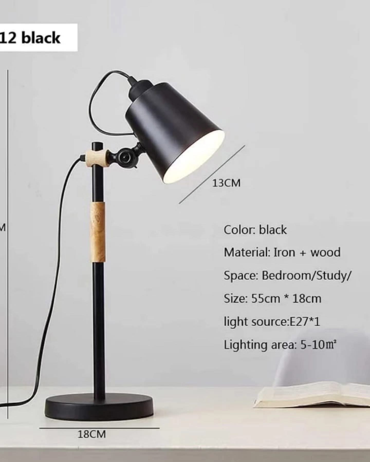Head Adjustable Bedside Desk Lamp