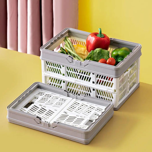 Large foldable /collapsible multifunctional stackable basket with handles