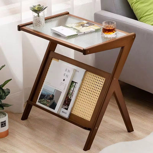 Rattan side table