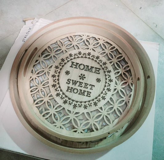 2pc decorative round trays