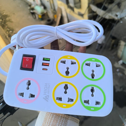 Power socket extension with 5 and 6 sockets