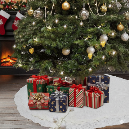 Christmas knitted tree skirt