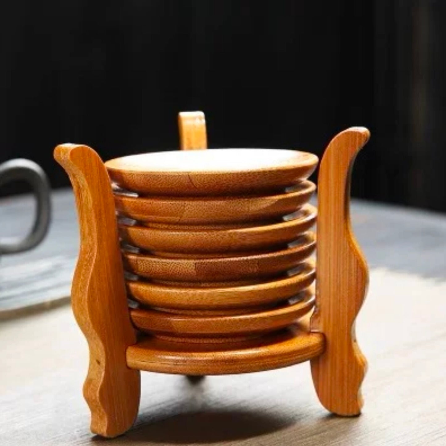 Bamboo Coasters with 6 Claw